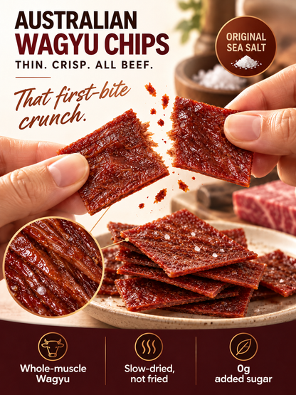 🥩 Australian Imported Beef Crisps | 0 Sugar, High Protein | Helps Regulate Blood Sugar & Blood Pressure | Supports Heart Health
