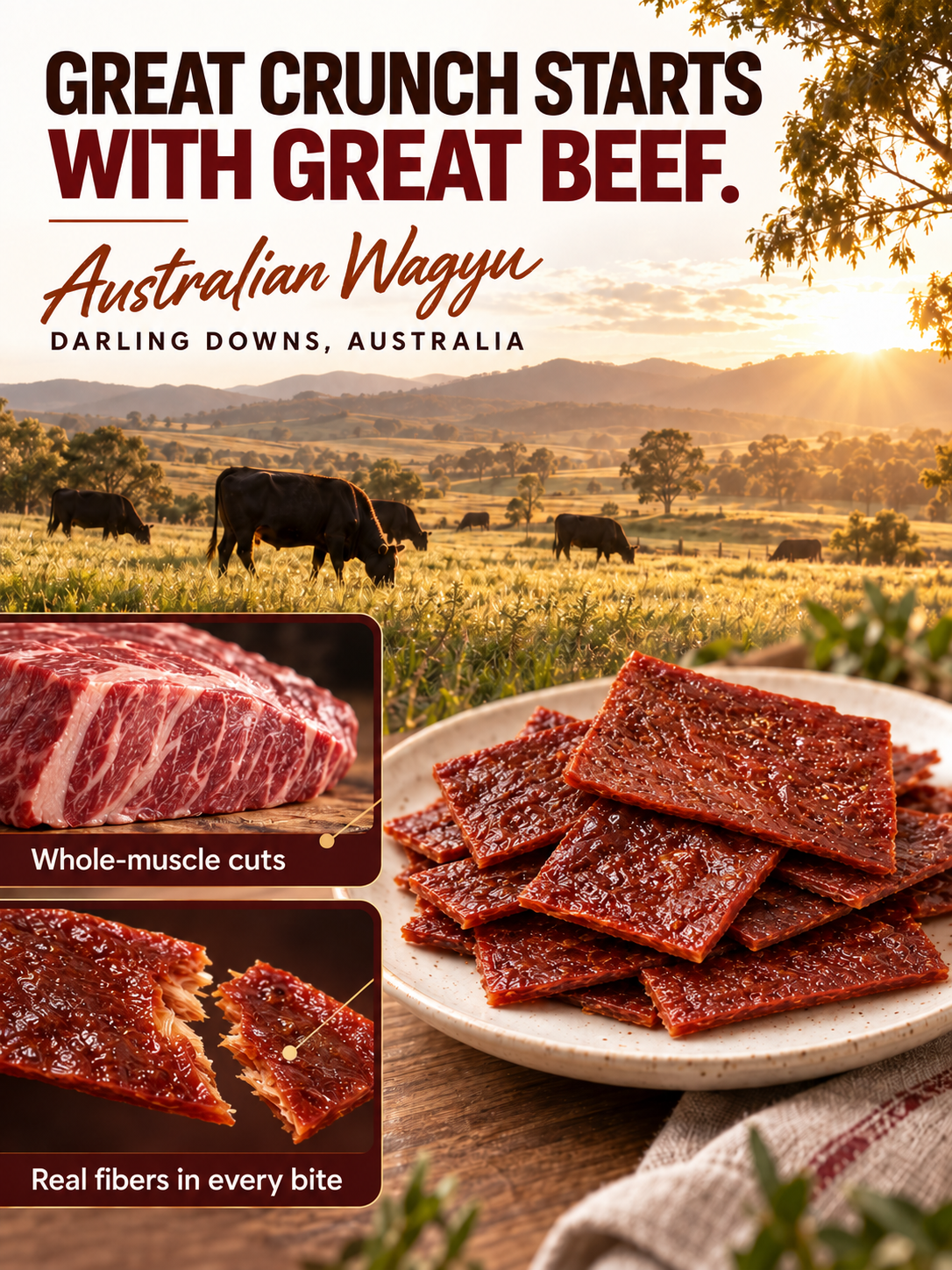 🥩 Australian Imported Beef Crisps | 0 Sugar, High Protein | Helps Regulate Blood Sugar & Blood Pressure | Supports Heart Health