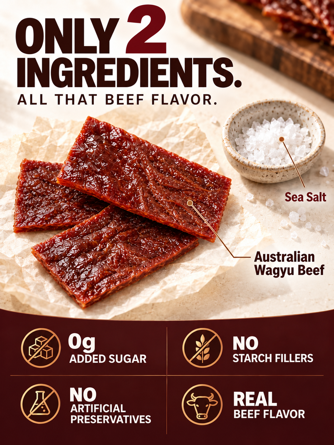 🥩 Australian Imported Beef Crisps | 0 Sugar, High Protein | Helps Regulate Blood Sugar & Blood Pressure | Supports Heart Health