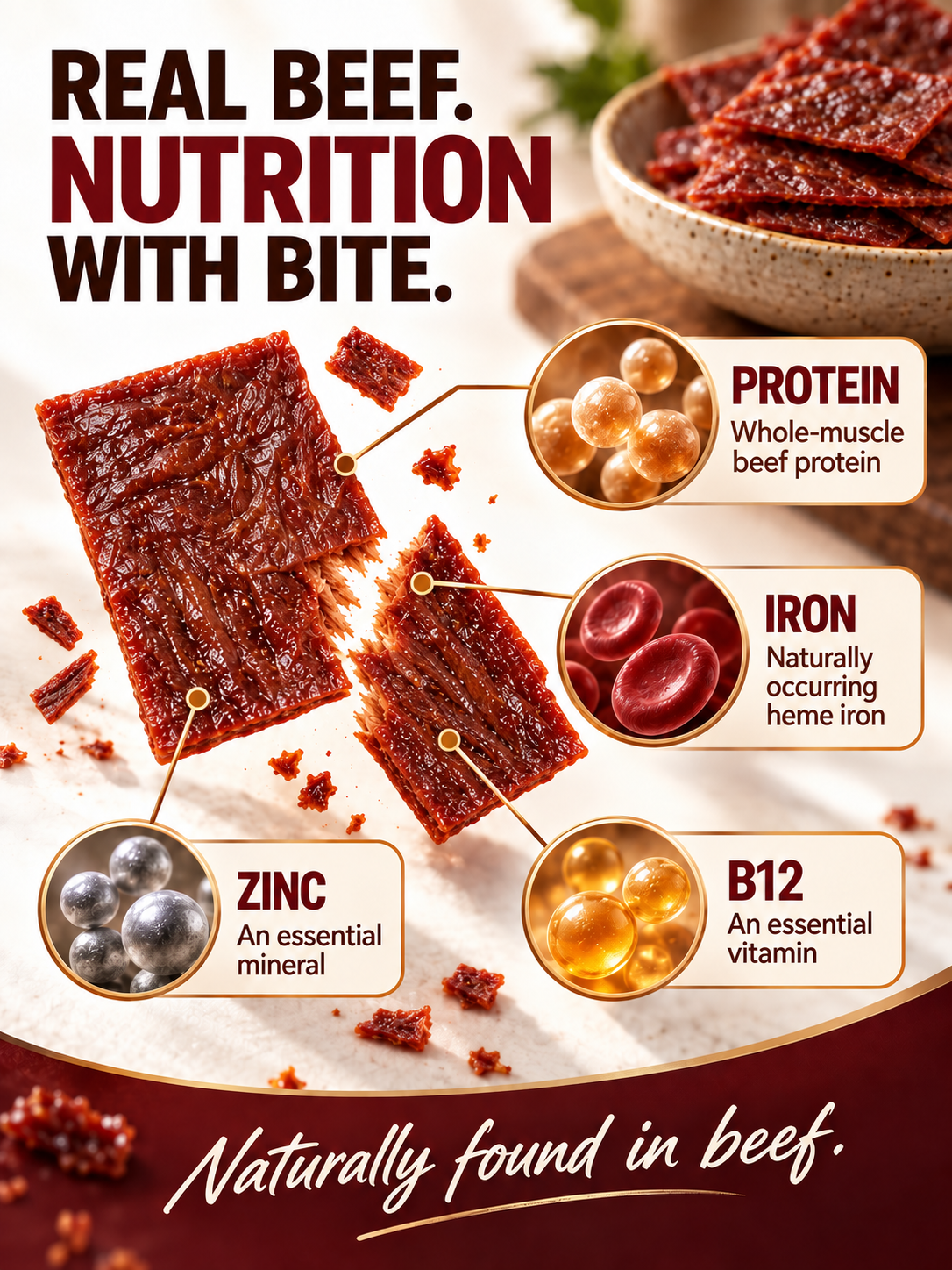 🥩 Australian Imported Beef Crisps | 0 Sugar, High Protein | Helps Regulate Blood Sugar & Blood Pressure | Supports Heart Health