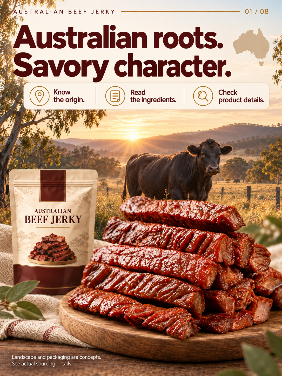 🥩 Premium Australian Beef Jerky | Whole-Cut Beef | Rich Protein | Crafted for Quality