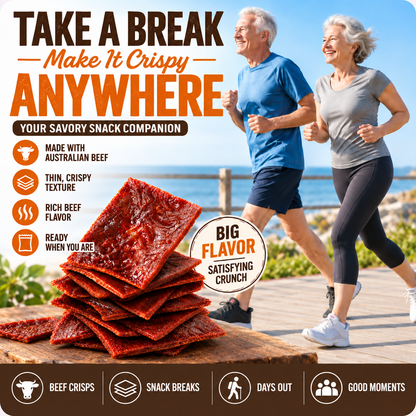🥩100% Australian Grass-Fed Beef Crisps, Packed with Premium Protein