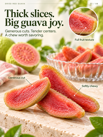 Premium Red Guava Slices Sweet, Tangy & Thick-Cut · Naturally Delicious Anytime 🍓